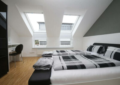Double bed Side view to the skylight
